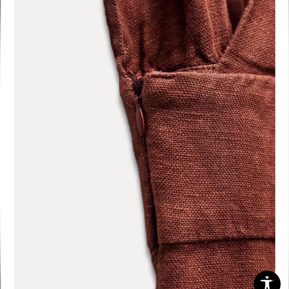 100% LINEN MIDI DRESS - Picture 8 of 12